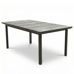 Mesa rectangular 160x90 hostelería aluminio antracita cristal efecto cerámico