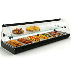 Vitrina calienta tapas profesional con estante 6 bandejas GN 1/3 en acero inoxidable