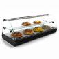 Professional Tapas Warmer Display Case 2 Shelves 119 cm Flat Well