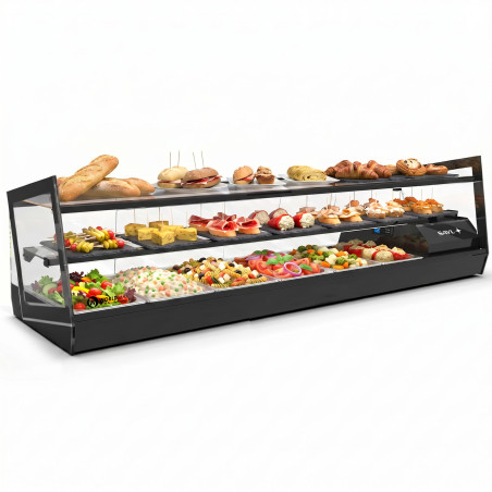 Professional Kube Refrigerated Display Case, 4–8 GN 1/3, Double LED