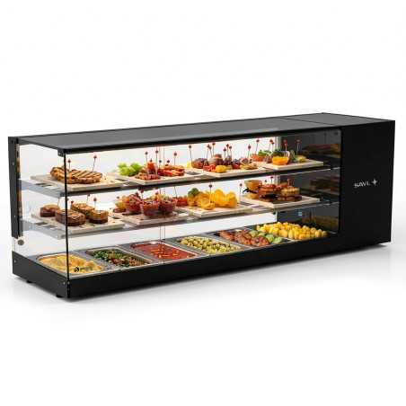 Vitrine réfrigérée Logic Tapas 3 niveaux pour 6–8 bacs GN 1/3 avec LED