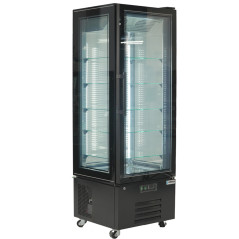 Vitrina refrigerada de 65 cm amb 4 cares de vidre i disseny elegant per a màxima visibilitat.
