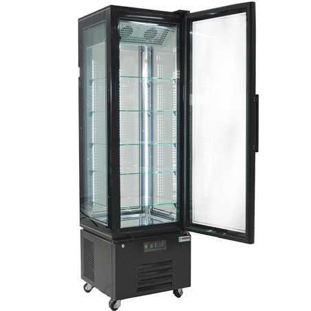 Porta de vidre amb obertura frontal per accedir còmodament a l’interior i facilitar la càrrega del producte.