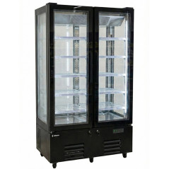 Vitrina expositora refrigerada doble de 132 cm amb gran capacitat i 4 cares de vidre per a una màxima visibilitat.
