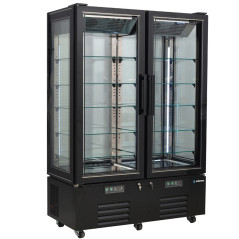 Vitrina expositora de congelació doble de 132 cm amb gran capacitat i 4 cares de vidre per a una visibilitat total.