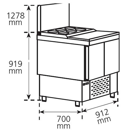 Mesa refrigerada ensaladas