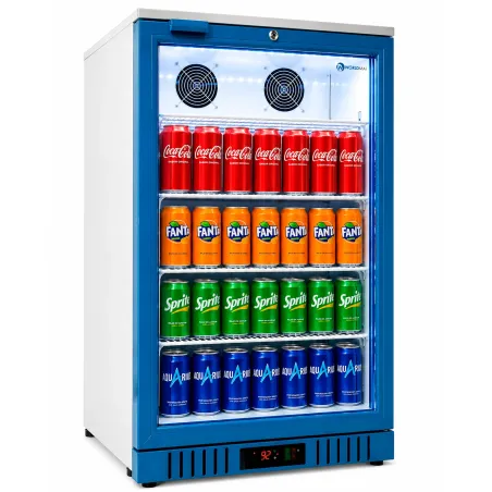 138 litre professional glass door display fridge for cold drinks