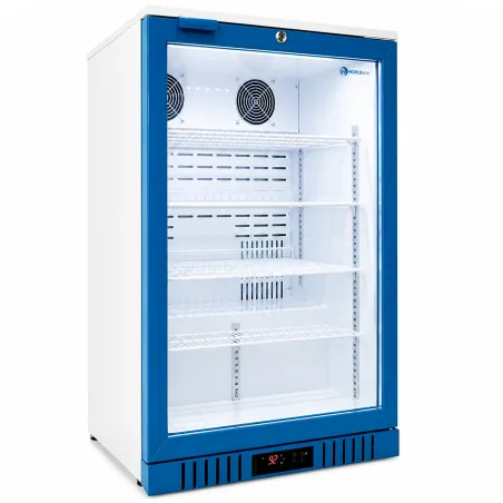 Intérieur de vitrine réfrigérée professionnelle 138 litres avec clayettes réglables et éclairage LED
