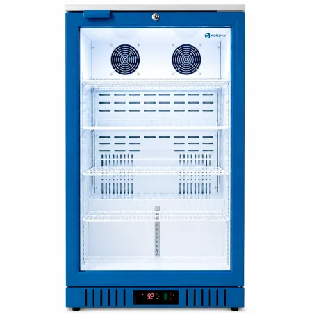 Nevera expositora puerta de cristal con doble ventilación, botellero 133 L Worldmai