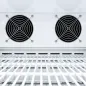 Glass door display fridge with double ventilation, 133 L bottle cooler