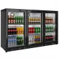 Arrière-bar réfrigéré 1350 mm avec portes vitrées battantes Arrière-bar réfrigéré 1350 mm avec portes vitrées battantes