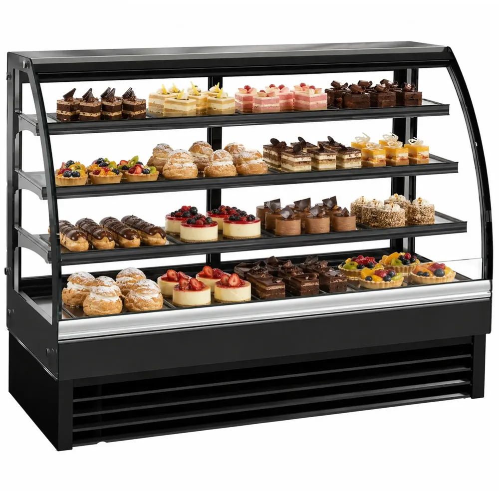 Vitrina Expositora Refrigerada Pastelería Cristal Curvo 150 cm Profesional