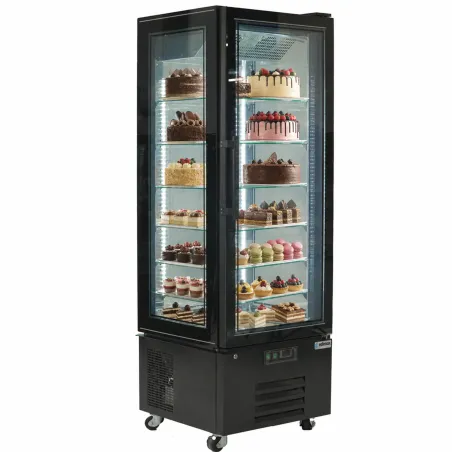 Vitrina expositora refrigerada de 65 cm con 4 caras acristaladas