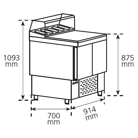 Refrigerated pizza table