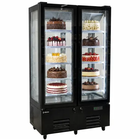 Vitrine réfrigérée double de 132 cm avec 4 faces vitrées
