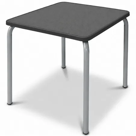Commercial terrace 67x67 table steel frame resin top