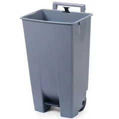 Cubo de basura 120 L con pedal, asa y ruedas de polipropileno