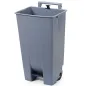 Polypropylene pedal waste bin with handle and wheels, 120 L