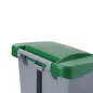 Poubelle à pédale 120 L en polypropylène avec poignée et roues