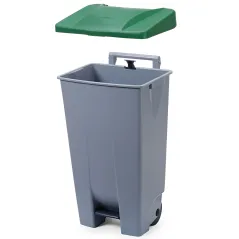 Cubell d’escombraries de 120 L amb pedal, nansa i rodes de polipropilè