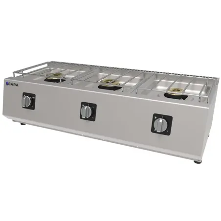 Cuina professional de gas de sobretaula de 3 focs Sara by Repagas