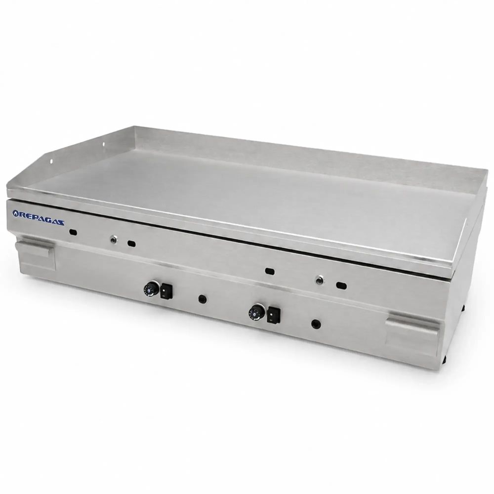 Plancha a gas profesional en cromo duro 120cm 2 quemadores Serie 550 Repagas Plancha a gas profesional en cromo duro 120cm 2 quemadores Serie 550 Repagas