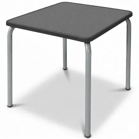 Commercial terrace 67x67 table steel frame resin top