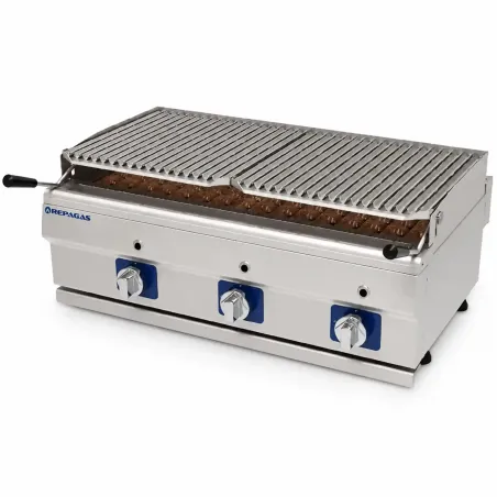 Professional 90 cm gas chargrill with ceramic briquettes, Series 550 Repagas