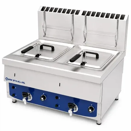 Friteuse gaz professionnelle avec 2 cuves, 12+12 litres, Série 550 Repagas