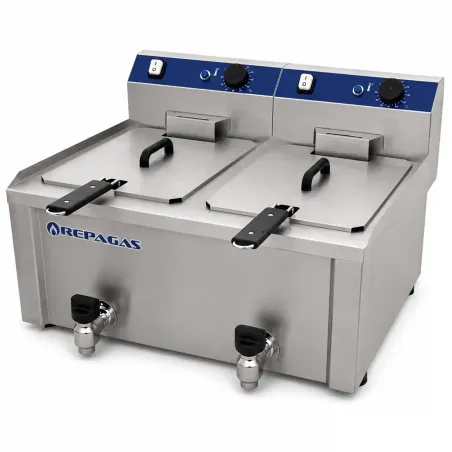 Professional electric fryer with 2 tanks, 7+7 litres, Series 550 Repagas