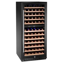 Commercial dual-zone wine cooler 135 bottles 387 L with digital control 5-22°C