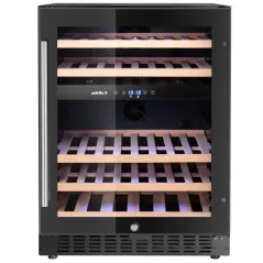 Vinoteca doble zona profesional 46 botellas 133 L con control digital 5-18°C
