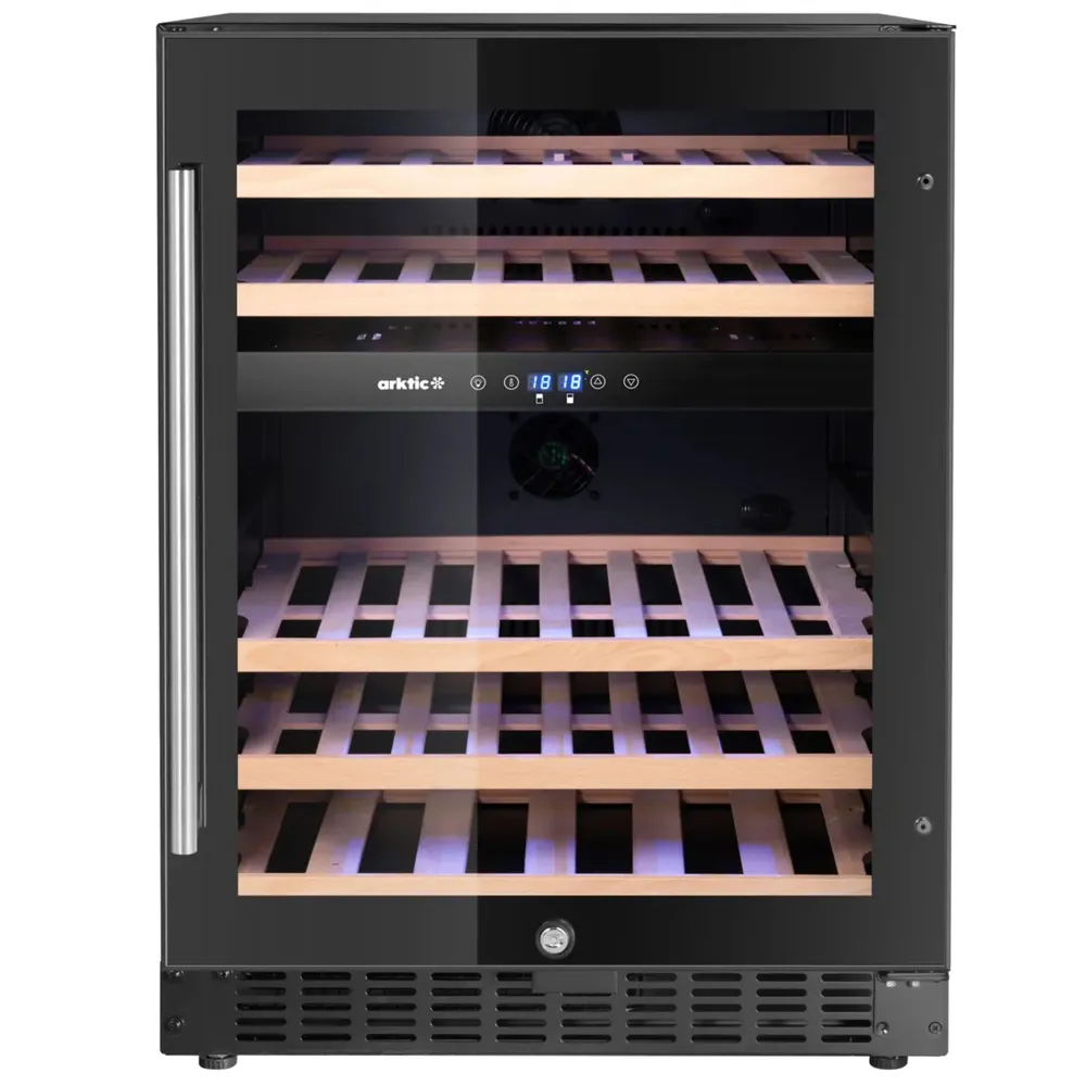 Cave à vin professionnelle double zone 46 bouteilles 133 L avec contrôle digital 5-18°C