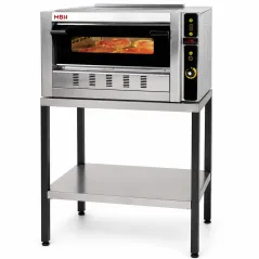 Four à pizza professionnel à gaz pour 4 pizzas de 30 cm avec support industriel