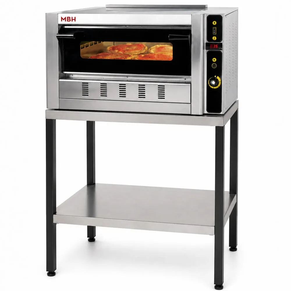 Forn de pizza professional de gas per a 4 pizzes de 30 cm amb base industrial