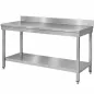 Commercial stainless steel work table with rear upstand 1400x600 mm WORLDMAI for foodservice