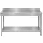 Table de travail adossée professionnelle 1400x600 mm inox WORLDMAI pour CHR