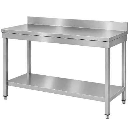 Mesa de trabajo WORLDMAI 1200x600 inox con peto y estante inferior