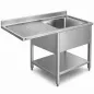 Aigüera industrial 1200x600 mm amb espai per a rentaplats i escorredor esquerra WORLDMAI per a hostaleria