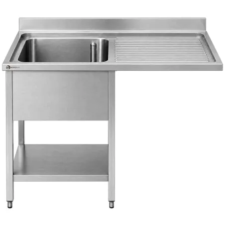Évier professionnel 1200x600 mm avec emplacement lave-vaisselle et égouttoir à droite WORLDMAI pour CHR