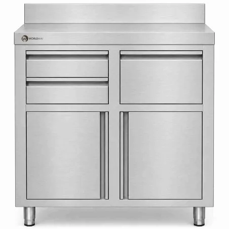 Mueble cafetero industrial 1000x600 mm acero inoxidable WORLDMAI para hostelería