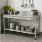Mesa de trabajo mural industrial 1200x600 mm acero inoxidable WORLDMAI para hostelería