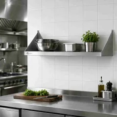 Estante mural industrial 1000x400 mm acero inoxidable hostelería WORLDMAI profesional
