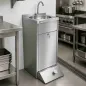 Floor-standing commercial pedal hand wash basin 450x550 mm stainless steel WORLDMAI for foodservice