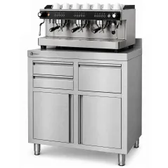 Mueble cafetero industrial 1000x600 mm acero inoxidable WORLDMAI para hostelería