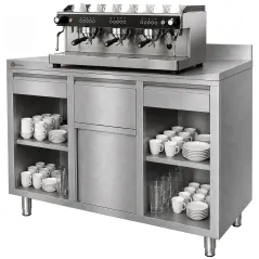 Moble cafeter industrial 1500x600 mm acer inoxidable WORLDMAI per a hostaleria