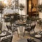 Mesa terraza 80x80 para 4 personas hostelería apilable acero galvanizado Mesa terraza 80x80 para 4 personas hostelería apilable acero galvanizado