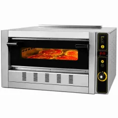 Horno de pizza a gas profesional para 4 pizzas de 30 cm con base industrial
