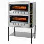 Professional double gas pizza oven for 8 x 30 cm pizzas with industrial base stand Professional double gas pizza oven for 8 x 30 cm pizzas with industrial base stand