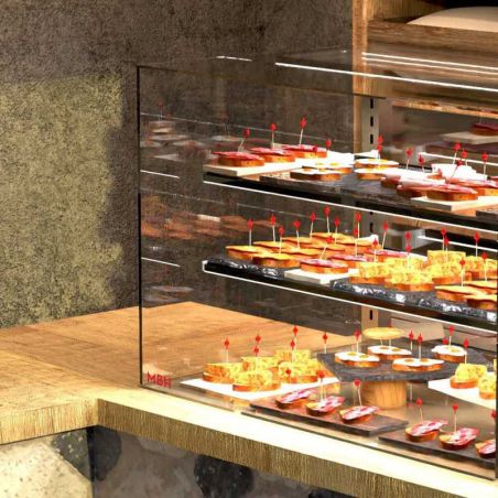 Vitrines de sobretaula amb 2 prestatges i gran visió
